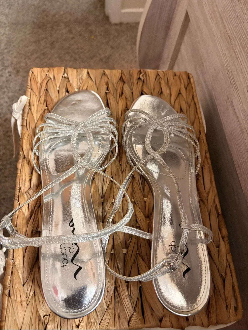 Touch Ups Silver Lace-Up Strappy Sandals
